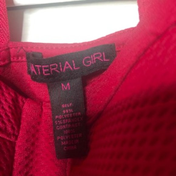 Material Girl Bustier Strapped Back Red Party Dress Size Medium - Picture 6 of 11